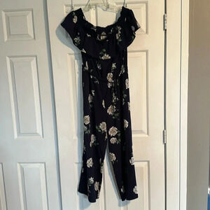 Altar'd State Navy Floral Jumpsuit